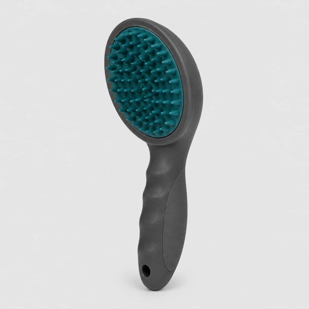 Brosse en caoutchouc massante pour chien à poil court