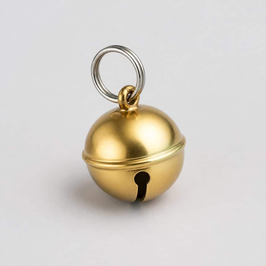 Clochette dorée pour collier de chat avec son anneau brisé