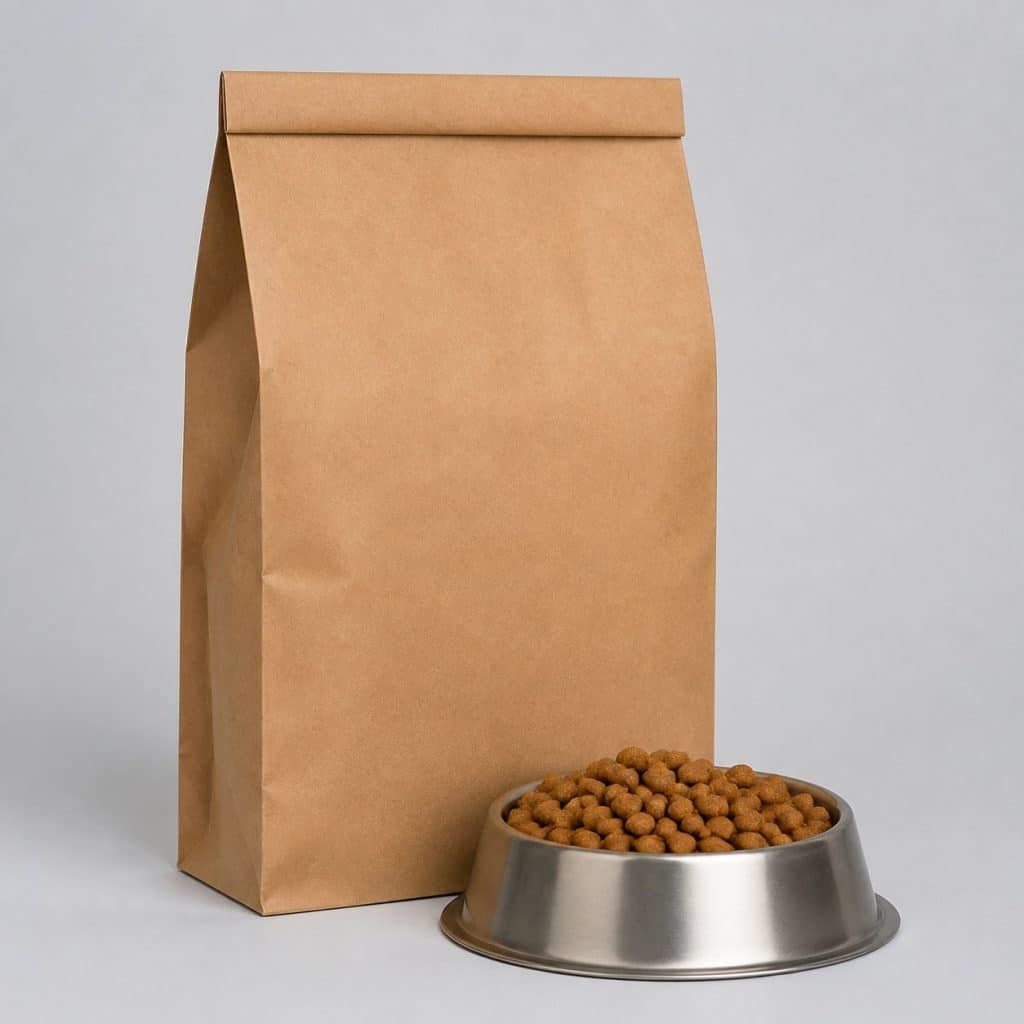 Sac de croquettes pour chaton stérilisé et gamelle en inox brossé