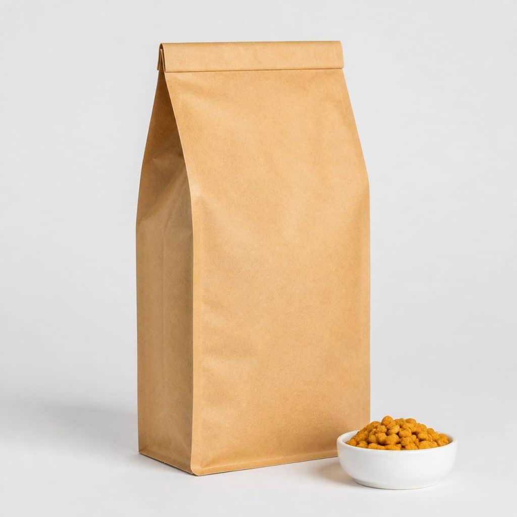 Sac de croquettes au poulet pour chaton et gamelle en céramique blanche