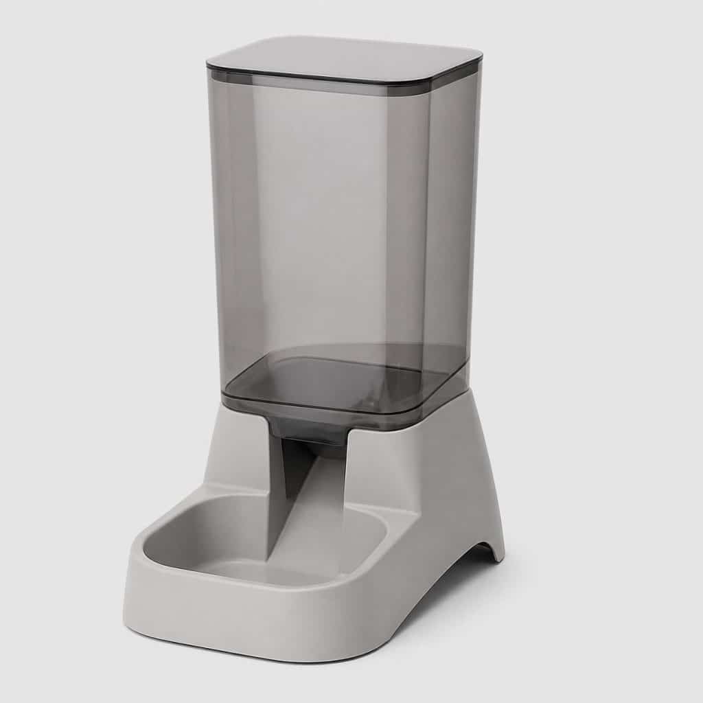 Distributeur de croquettes pour chat par gravité, réservoir transparent