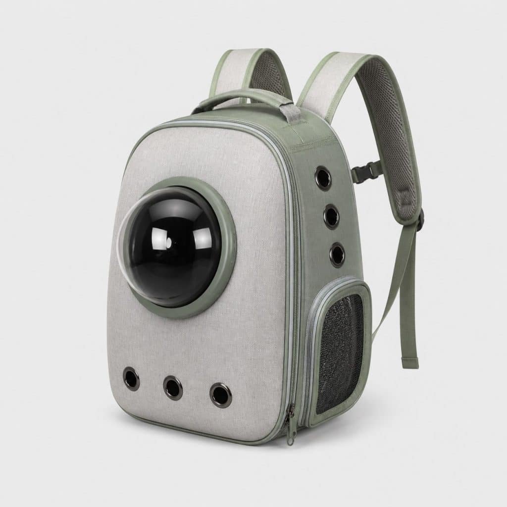 Sac à dos de transport pour chat avec hublot transparent et aérations latérales