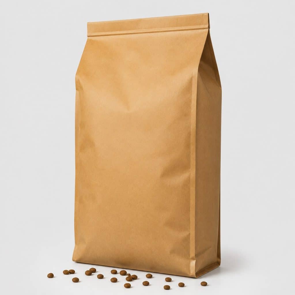 Sac de croquettes pour chien de 20 kg fermé, vue d'ensemble